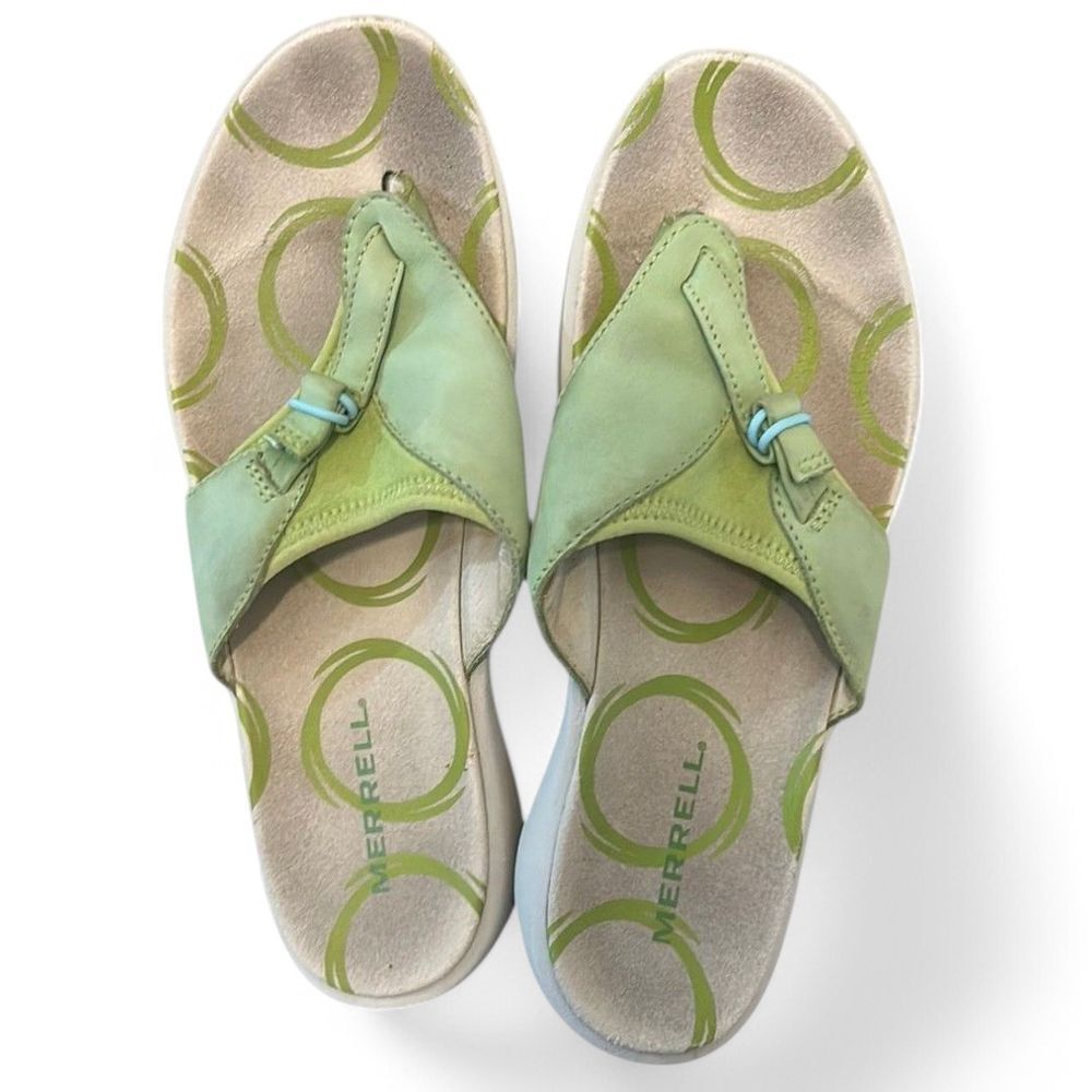 Merrell Mint Green Comfort Slides Sandals Walking Shoes Summer Casual Footwear 7